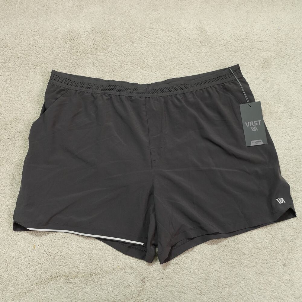 NWT VRST Mens 5'' Enthusiast Run Shorts Elastic Waist Graphic Charcoal Size 2XL